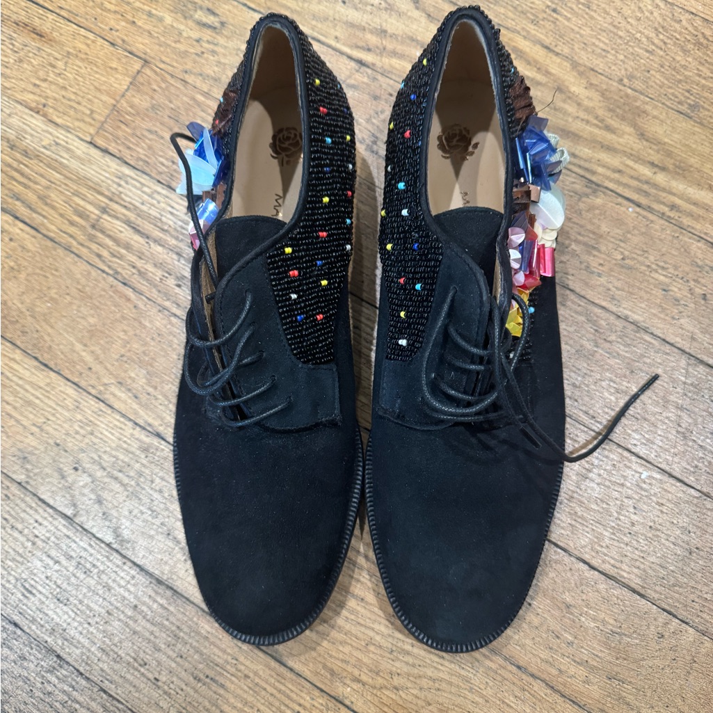 Maliparmi Black Beaded Design Shoes